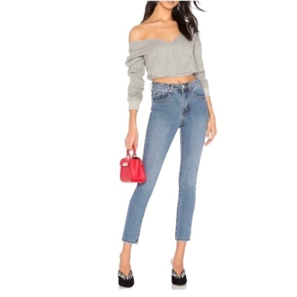 NEW Superdown x Revolve Mid Rise Jeans in Medium Wash Blue